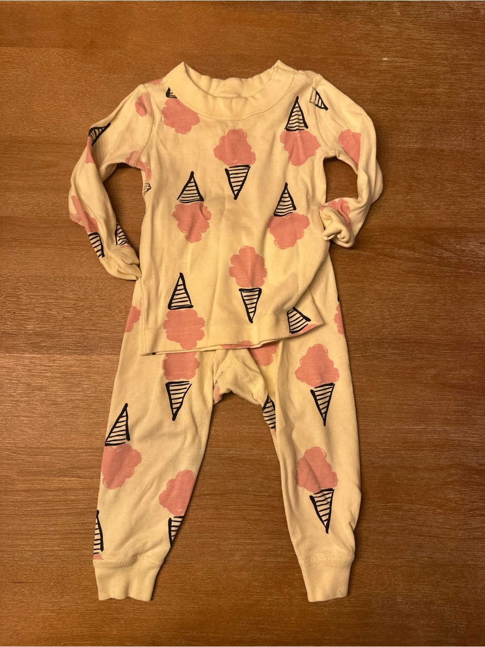Kids Cotton Pajama Set pink ice cream cone